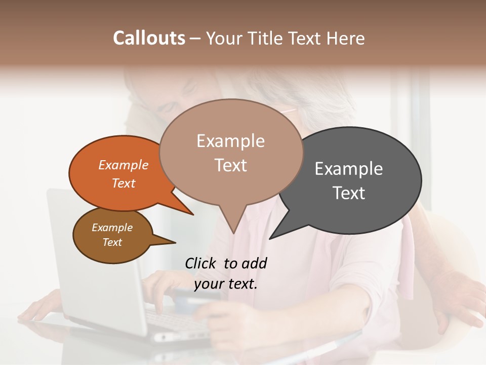 An Elderly Couple Looking At A Laptop Computer PowerPoint Template