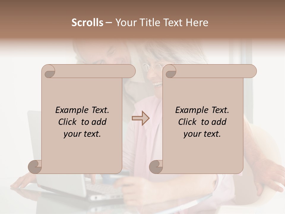 An Elderly Couple Looking At A Laptop Computer PowerPoint Template