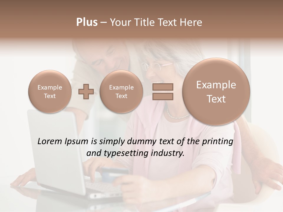 An Elderly Couple Looking At A Laptop Computer PowerPoint Template