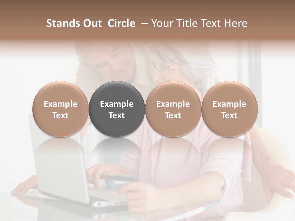 An Elderly Couple Looking At A Laptop Computer PowerPoint Template