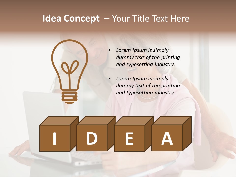 An Elderly Couple Looking At A Laptop Computer PowerPoint Template