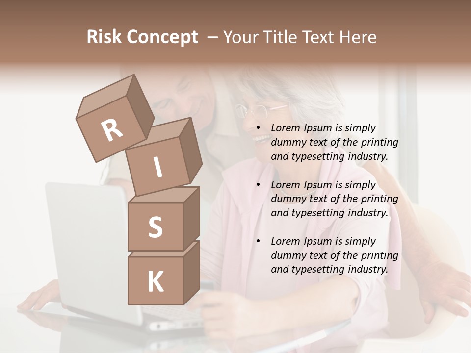 An Elderly Couple Looking At A Laptop Computer PowerPoint Template