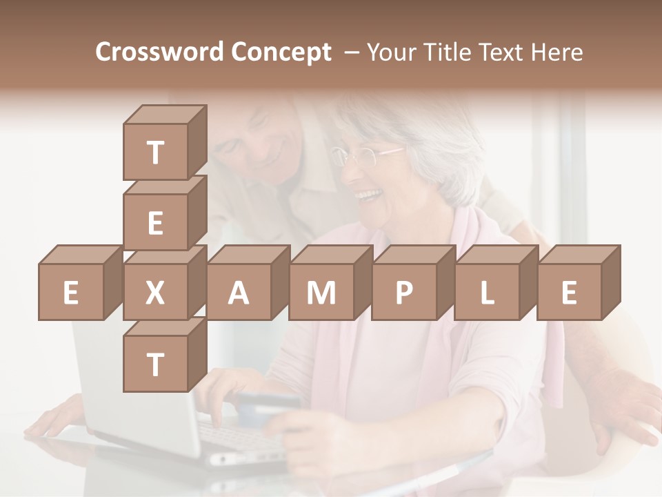 An Elderly Couple Looking At A Laptop Computer PowerPoint Template