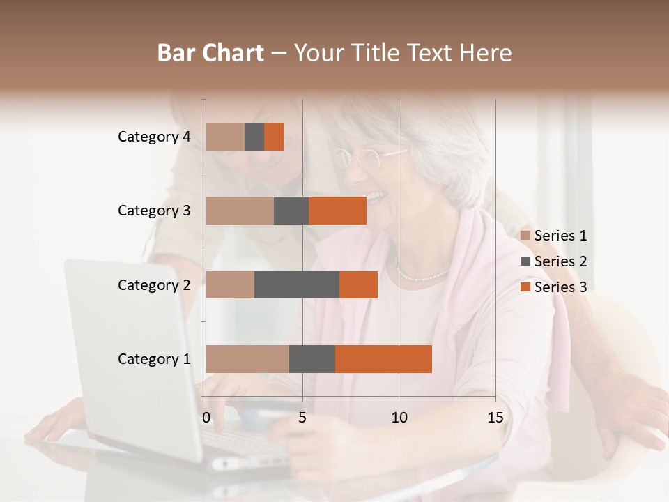 An Elderly Couple Looking At A Laptop Computer PowerPoint Template