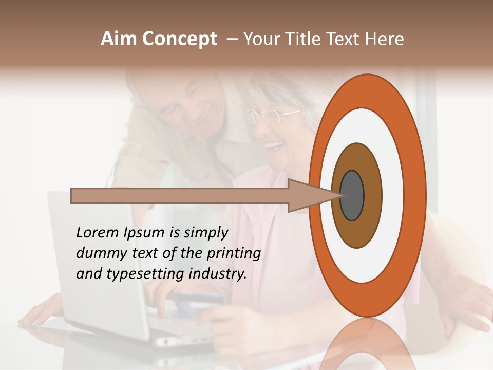 An Elderly Couple Looking At A Laptop Computer PowerPoint Template