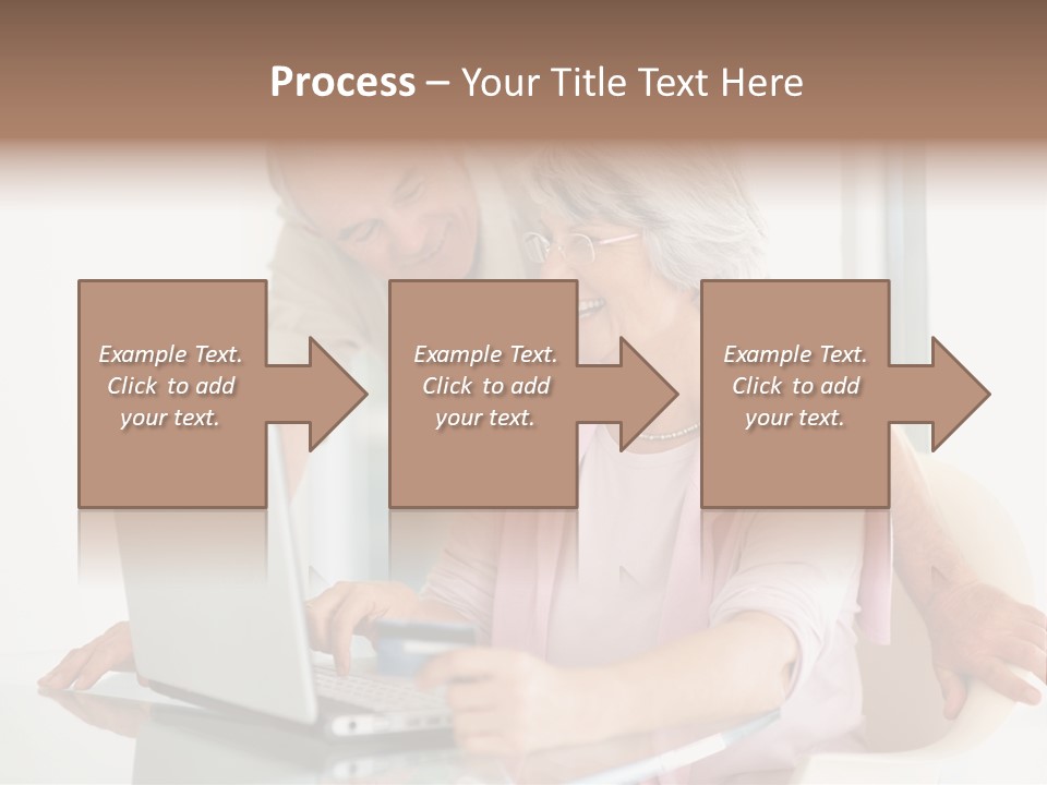 An Elderly Couple Looking At A Laptop Computer PowerPoint Template
