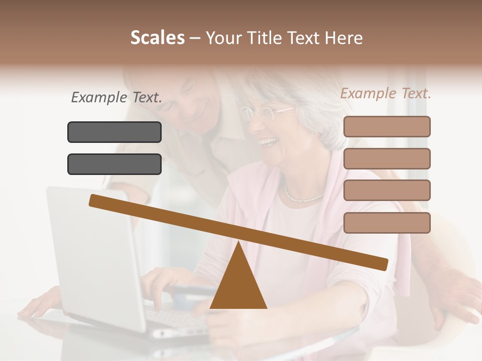 An Elderly Couple Looking At A Laptop Computer PowerPoint Template