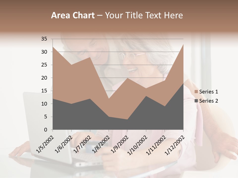 An Elderly Couple Looking At A Laptop Computer PowerPoint Template