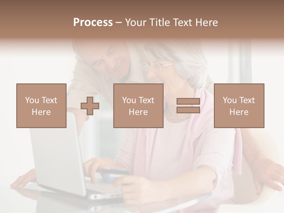 An Elderly Couple Looking At A Laptop Computer PowerPoint Template