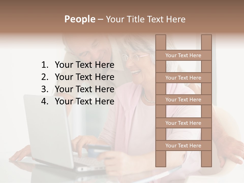 An Elderly Couple Looking At A Laptop Computer PowerPoint Template