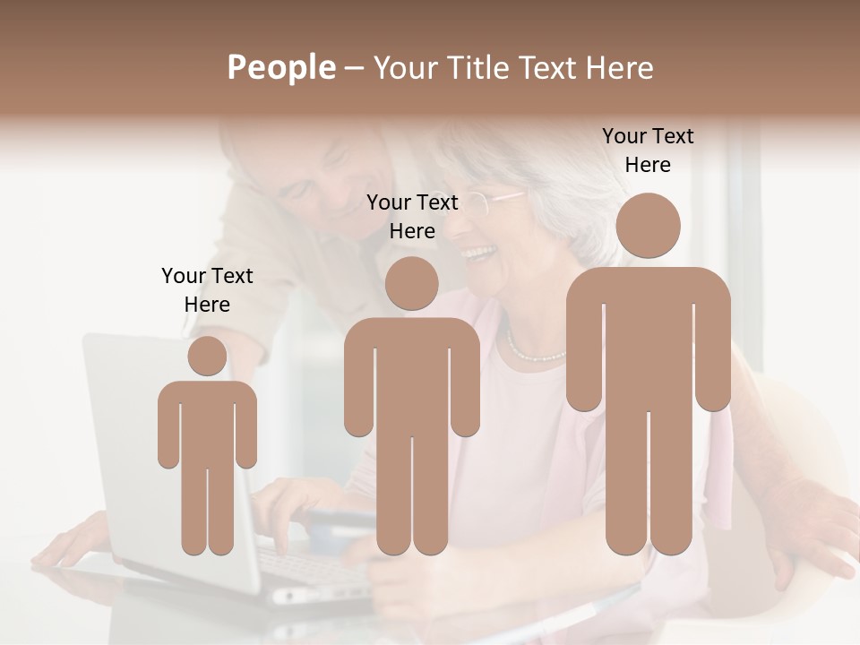 An Elderly Couple Looking At A Laptop Computer PowerPoint Template