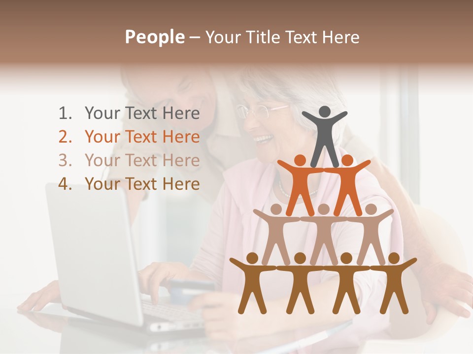 An Elderly Couple Looking At A Laptop Computer PowerPoint Template