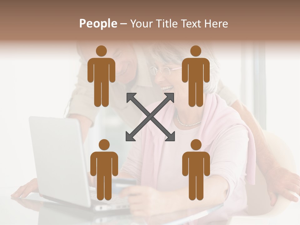 An Elderly Couple Looking At A Laptop Computer PowerPoint Template