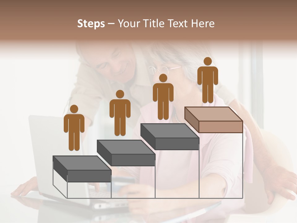 An Elderly Couple Looking At A Laptop Computer PowerPoint Template