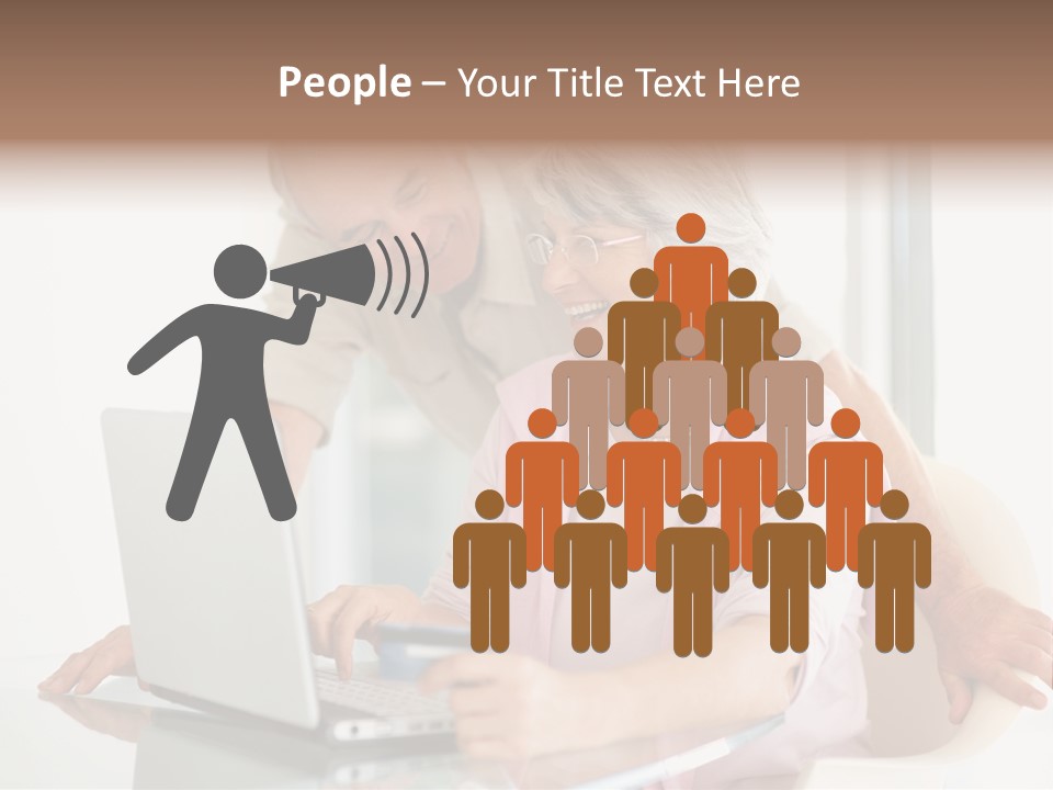 An Elderly Couple Looking At A Laptop Computer PowerPoint Template