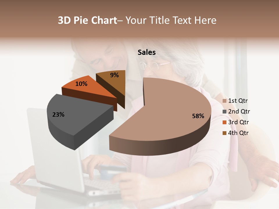 An Elderly Couple Looking At A Laptop Computer PowerPoint Template