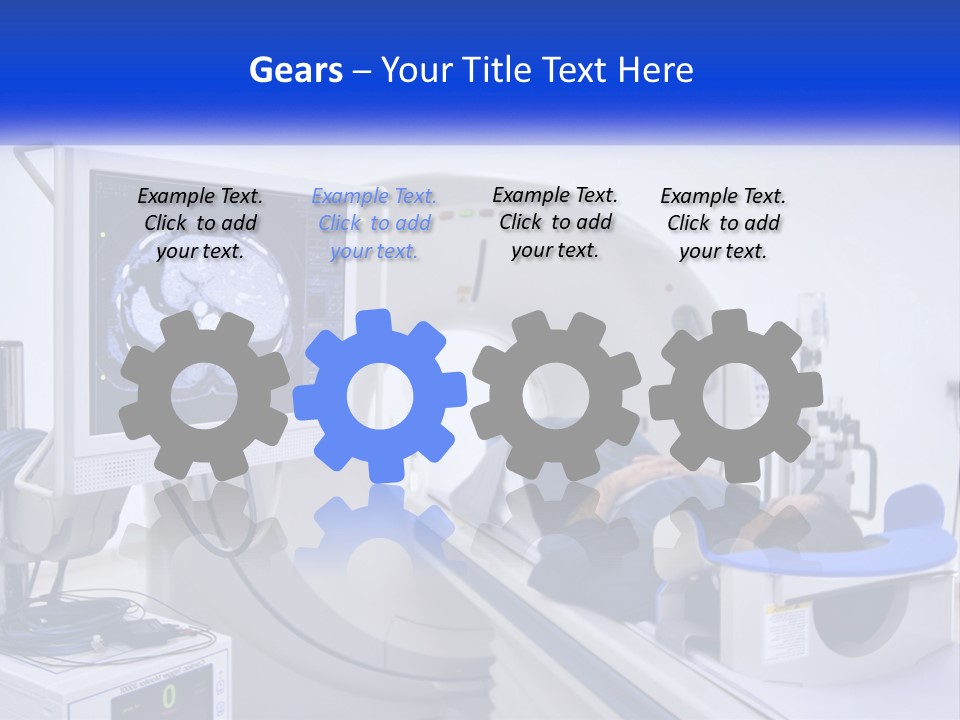 A Man Laying In A Hospital Bed In Front Of A Monitor PowerPoint Template