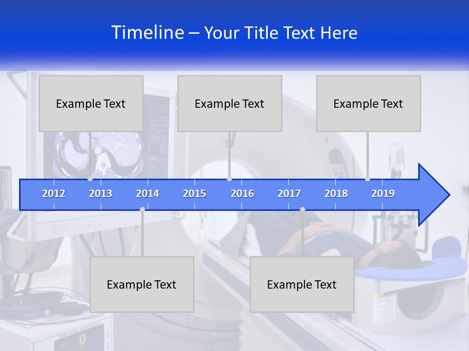 A Man Laying In A Hospital Bed In Front Of A Monitor PowerPoint Template