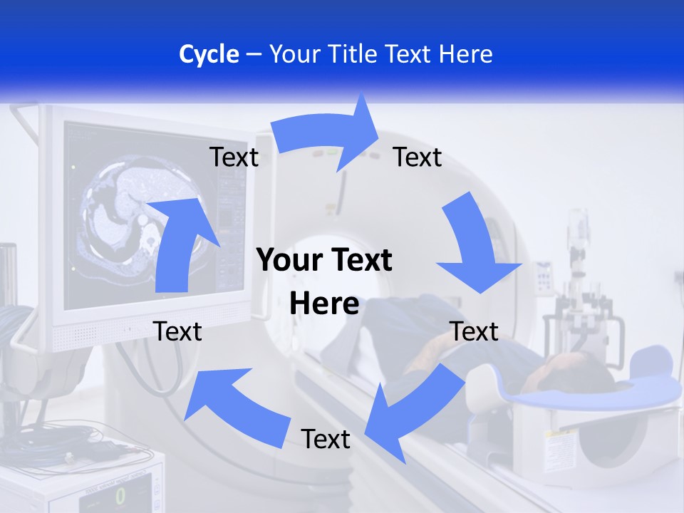 A Man Laying In A Hospital Bed In Front Of A Monitor PowerPoint Template