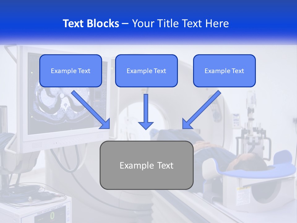 A Man Laying In A Hospital Bed In Front Of A Monitor PowerPoint Template