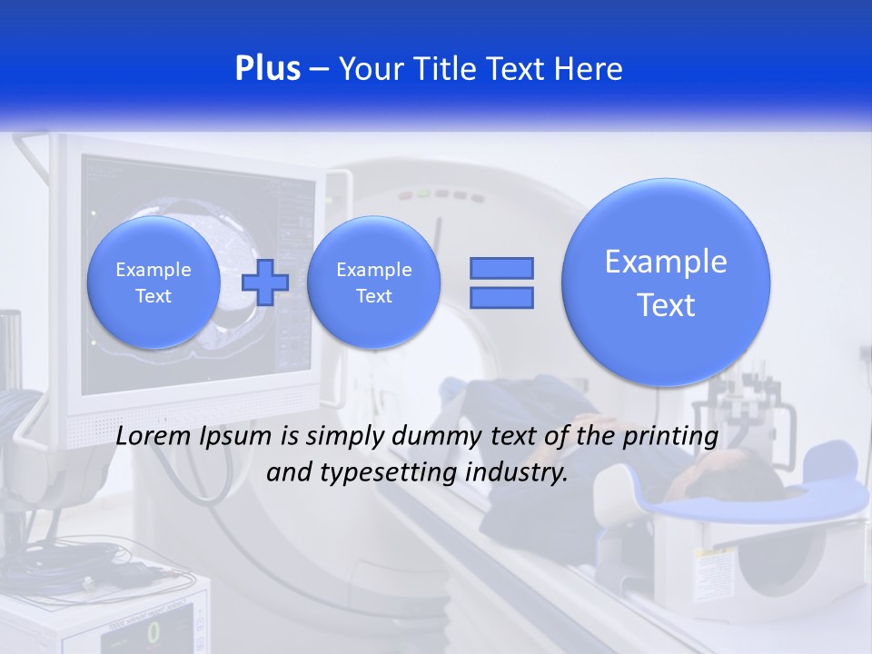 A Man Laying In A Hospital Bed In Front Of A Monitor PowerPoint Template