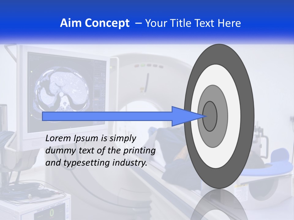 A Man Laying In A Hospital Bed In Front Of A Monitor PowerPoint Template