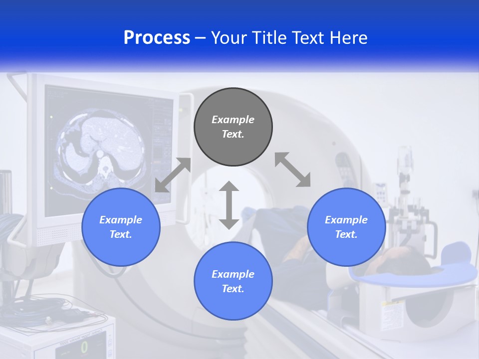 A Man Laying In A Hospital Bed In Front Of A Monitor PowerPoint Template