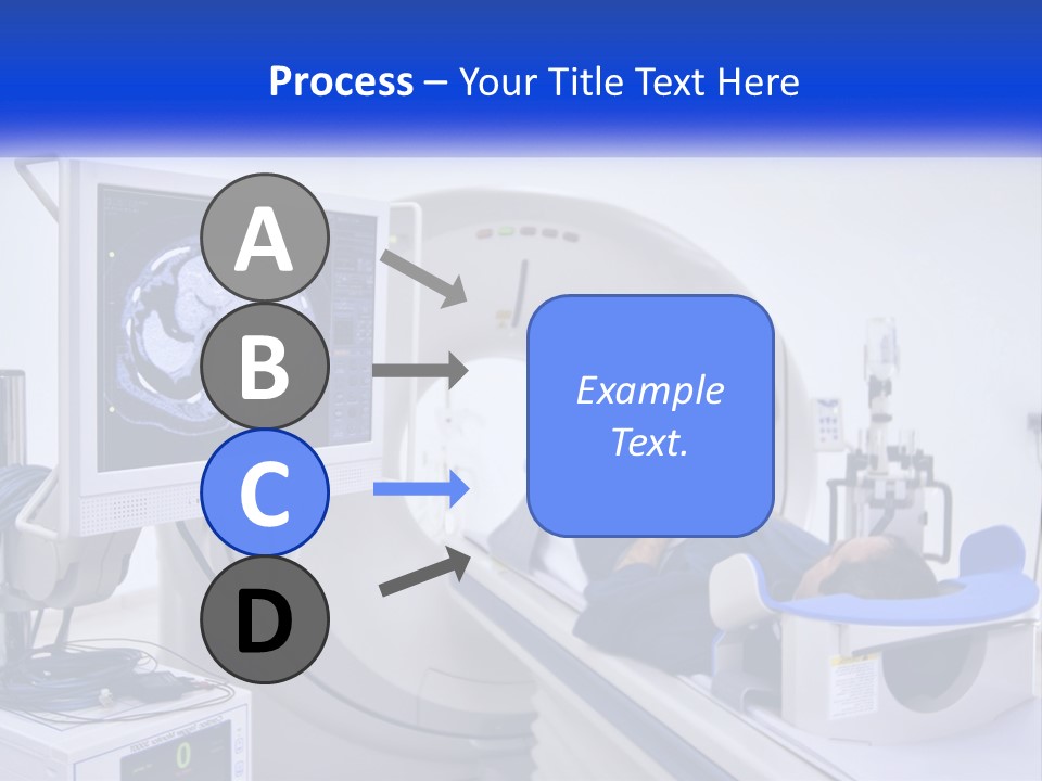 A Man Laying In A Hospital Bed In Front Of A Monitor PowerPoint Template