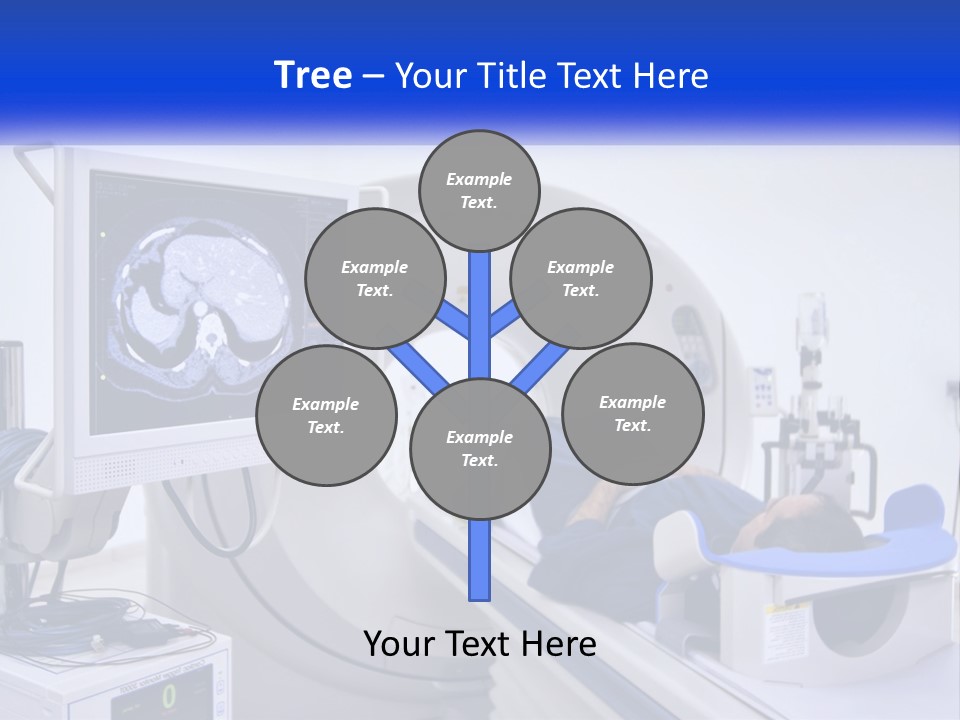 A Man Laying In A Hospital Bed In Front Of A Monitor PowerPoint Template
