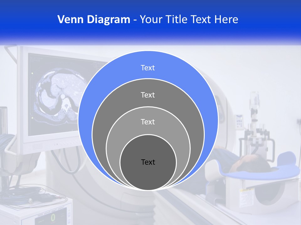 A Man Laying In A Hospital Bed In Front Of A Monitor PowerPoint Template