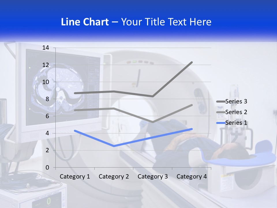 A Man Laying In A Hospital Bed In Front Of A Monitor PowerPoint Template