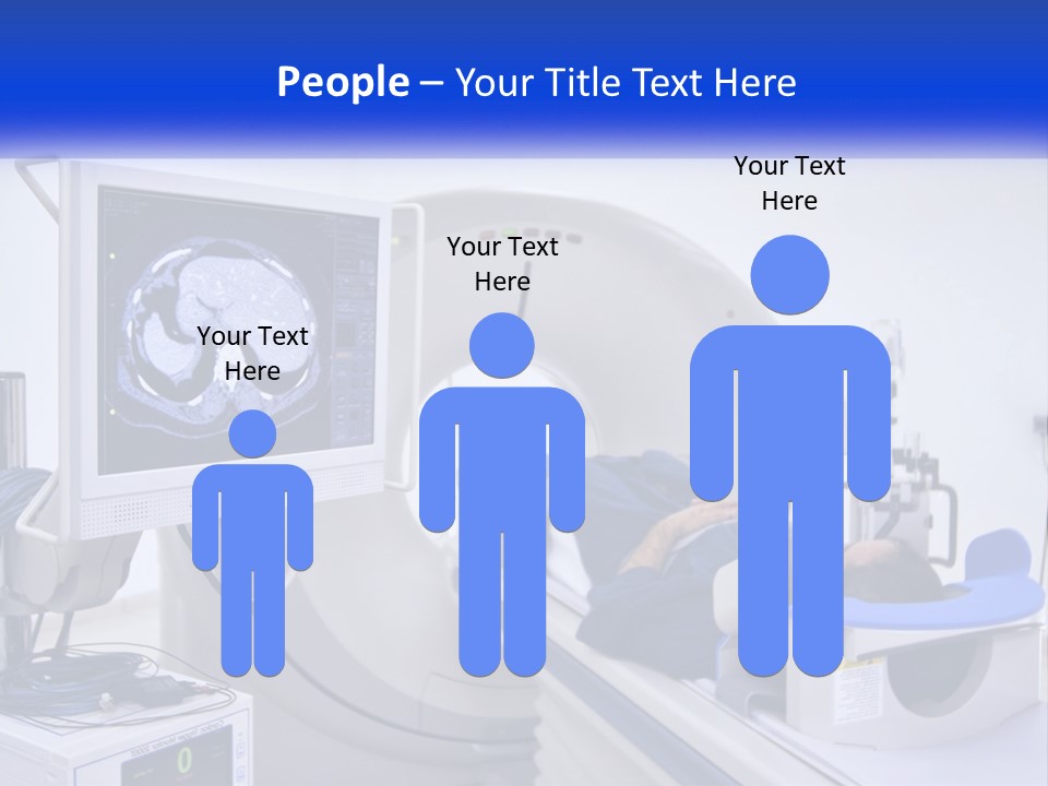 A Man Laying In A Hospital Bed In Front Of A Monitor PowerPoint Template