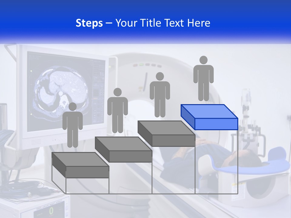 A Man Laying In A Hospital Bed In Front Of A Monitor PowerPoint Template