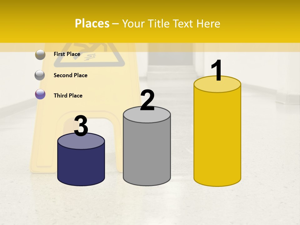 Corridor Warning Sign Fall PowerPoint Template