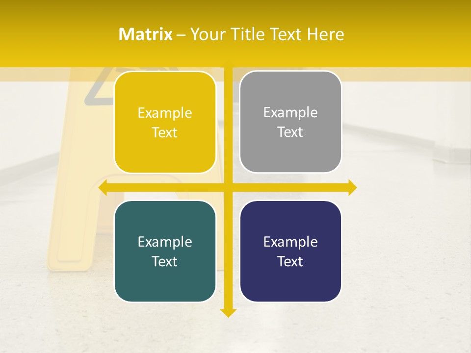 Corridor Warning Sign Fall PowerPoint Template