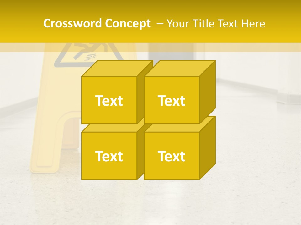 Corridor Warning Sign Fall PowerPoint Template