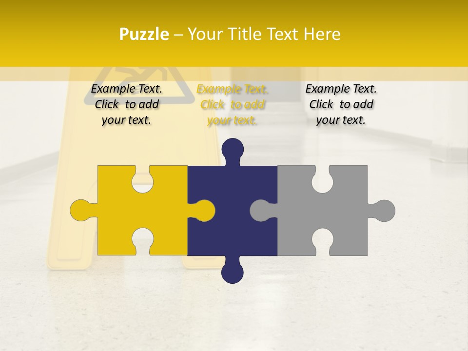 Corridor Warning Sign Fall PowerPoint Template