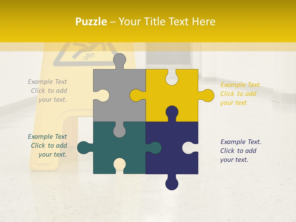 Corridor Warning Sign Fall PowerPoint Template