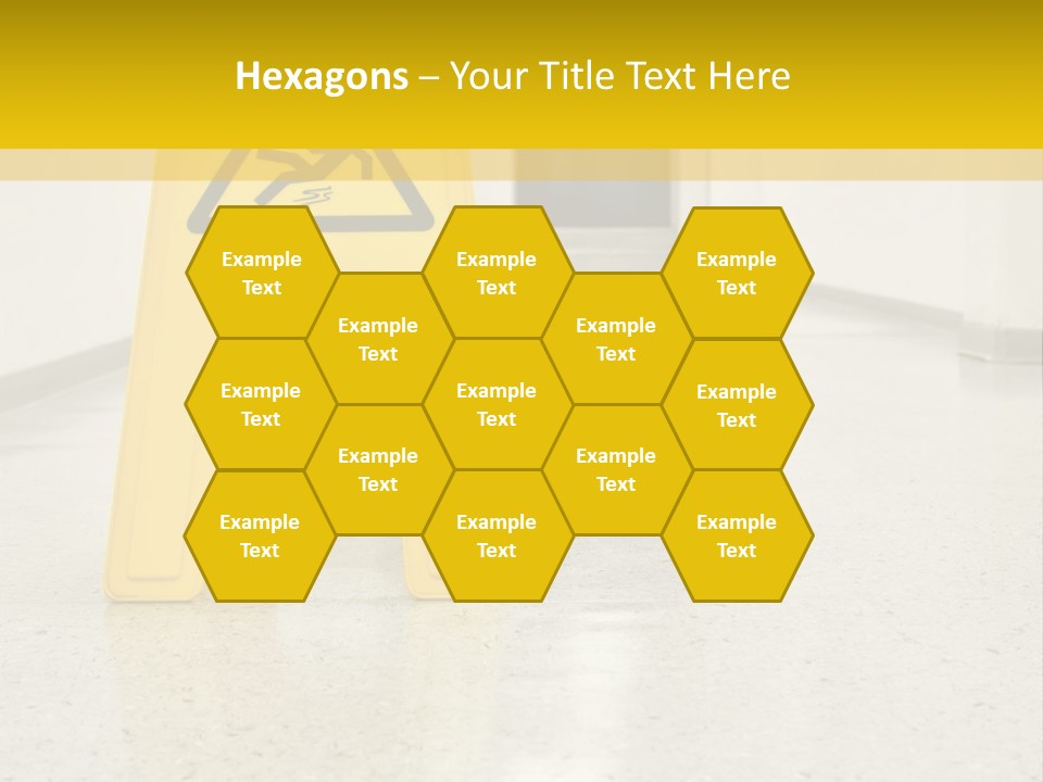 Corridor Warning Sign Fall PowerPoint Template