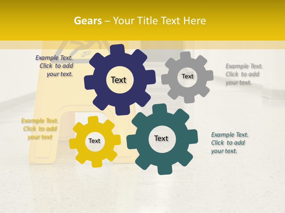 Corridor Warning Sign Fall PowerPoint Template
