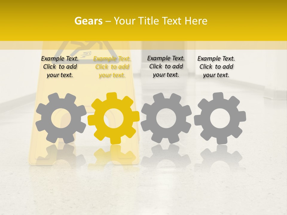 Corridor Warning Sign Fall PowerPoint Template