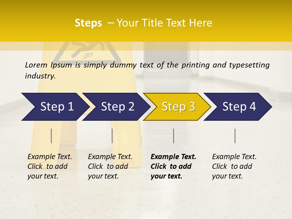 Corridor Warning Sign Fall PowerPoint Template