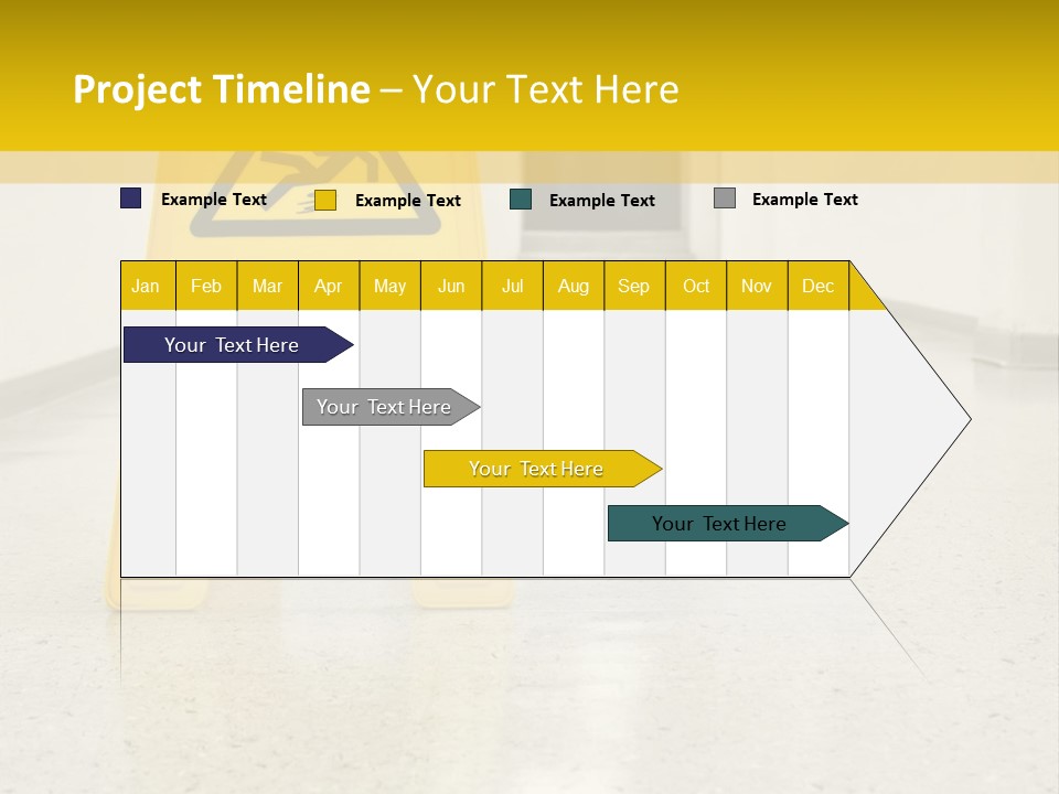 Corridor Warning Sign Fall PowerPoint Template