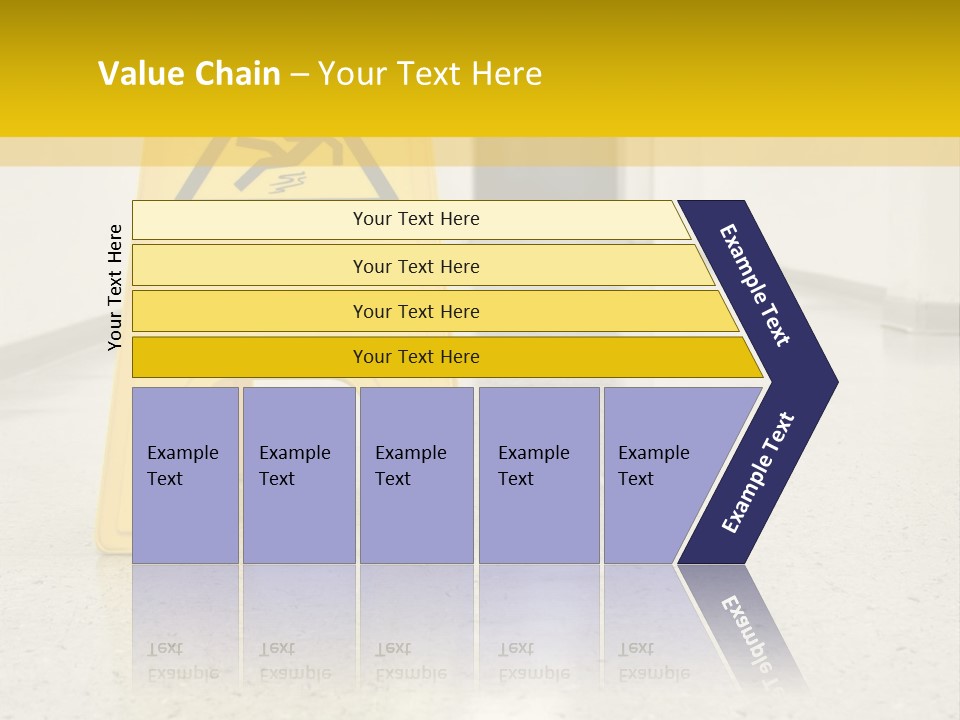 Corridor Warning Sign Fall PowerPoint Template