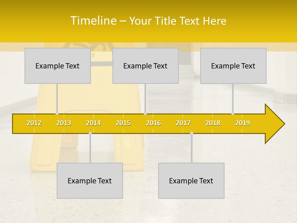 Corridor Warning Sign Fall PowerPoint Template