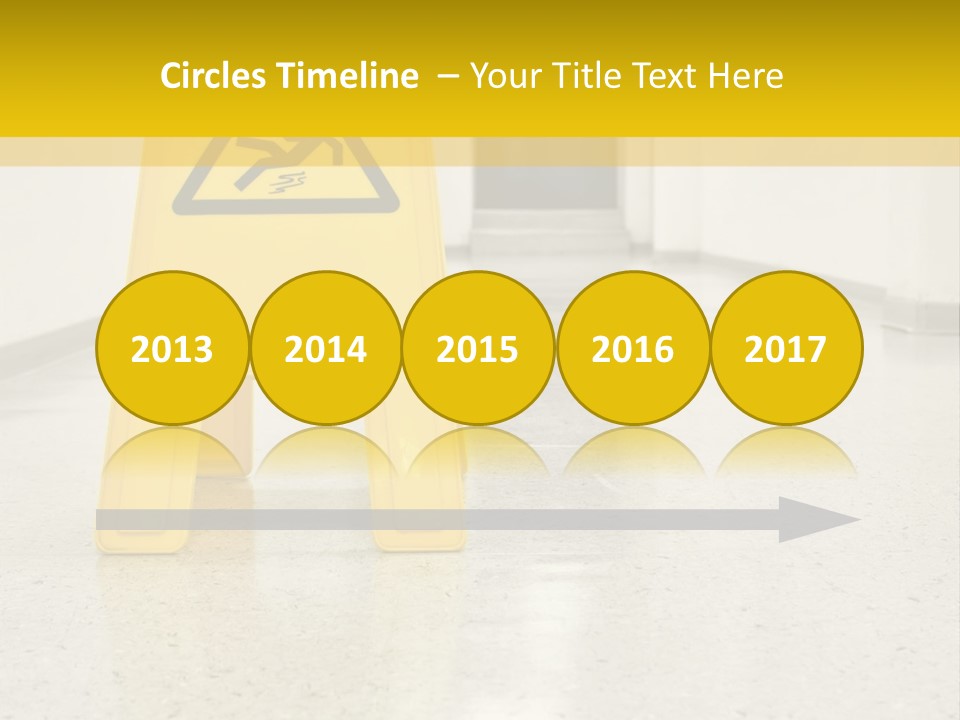 Corridor Warning Sign Fall PowerPoint Template