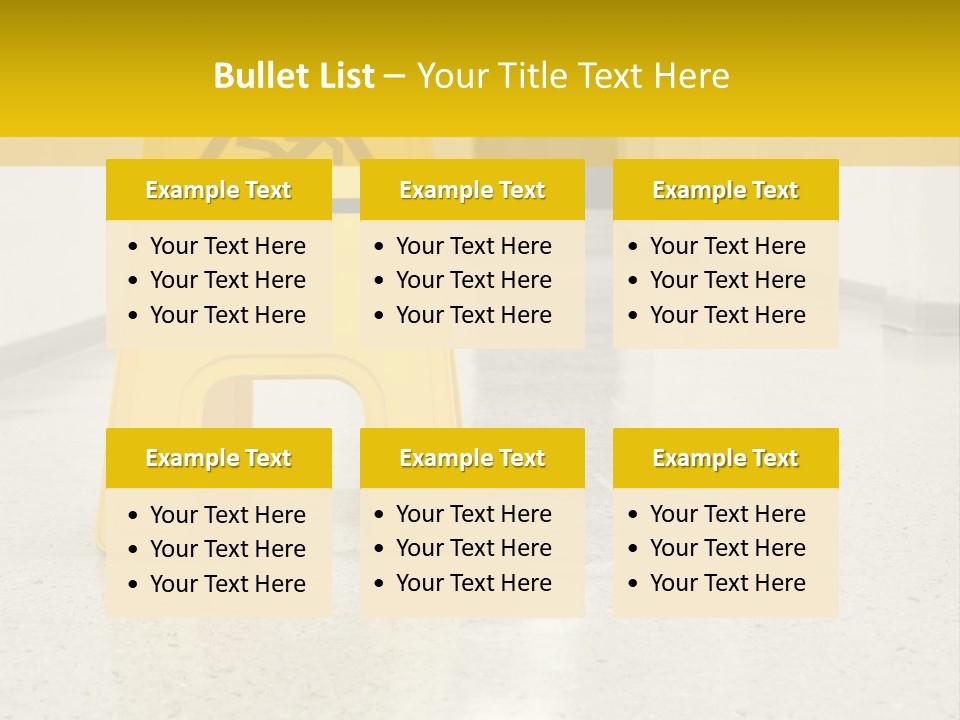 Corridor Warning Sign Fall PowerPoint Template