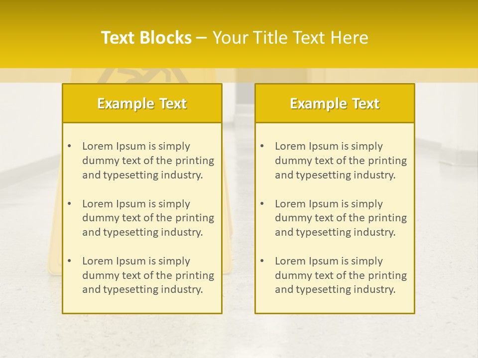 Corridor Warning Sign Fall PowerPoint Template