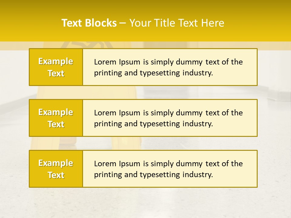 Corridor Warning Sign Fall PowerPoint Template