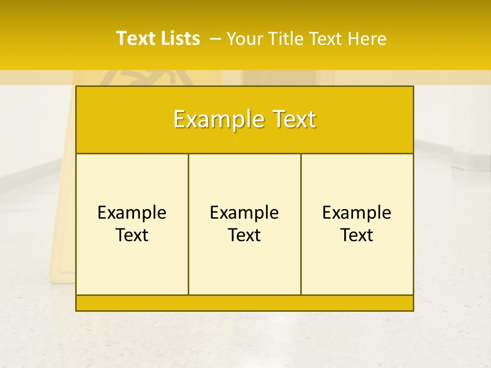 Corridor Warning Sign Fall PowerPoint Template